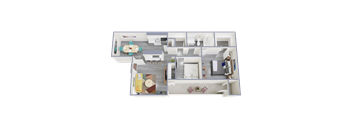 a floor plan of a 1 bedroom apartment