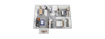 a floor plan of a 1 bedroom apartment
