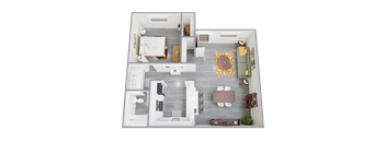 a floor plan of a one bedroom apartment