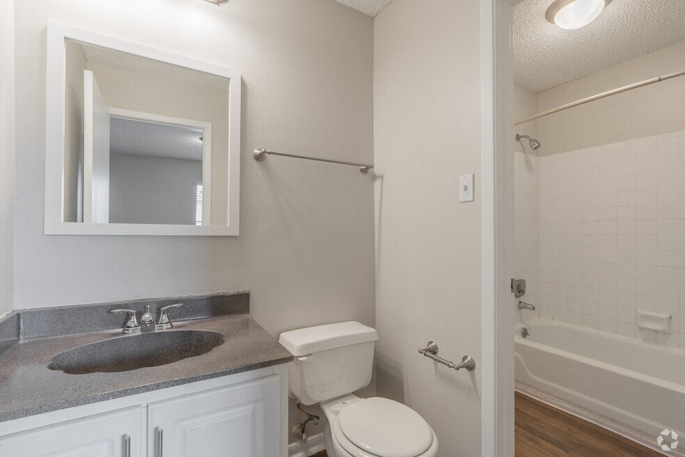 a bathroom with a sink and a toilet and a bath tub