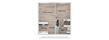 A diagram of a house layout with labeled rooms.