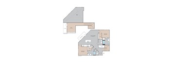 A detailed two-story house plan with a garage on the first floor and a living area on the second floor.