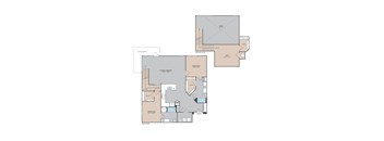 A floor plan of a house with a loft and a second floor.