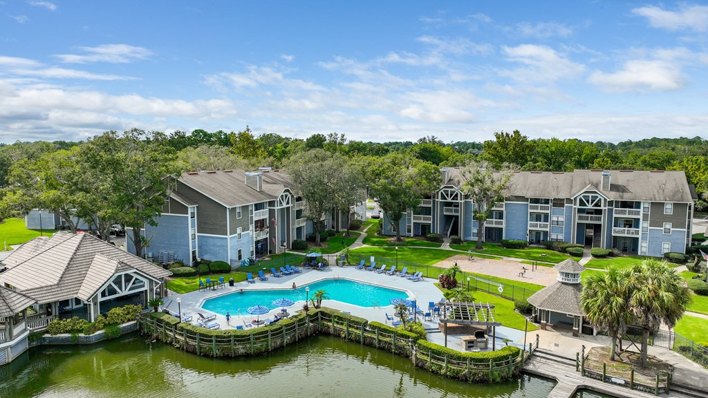 take a dip in the resort style pool