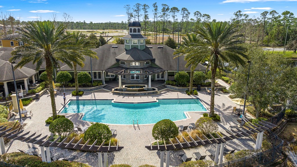 Aerial view of the pool