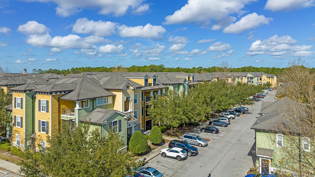 An aerial view of the property