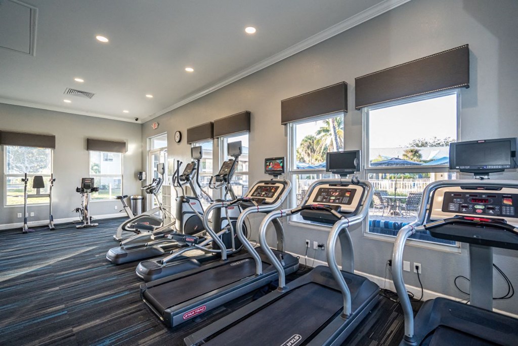 cardio equipment at the district at highland village apartments in highland park tx