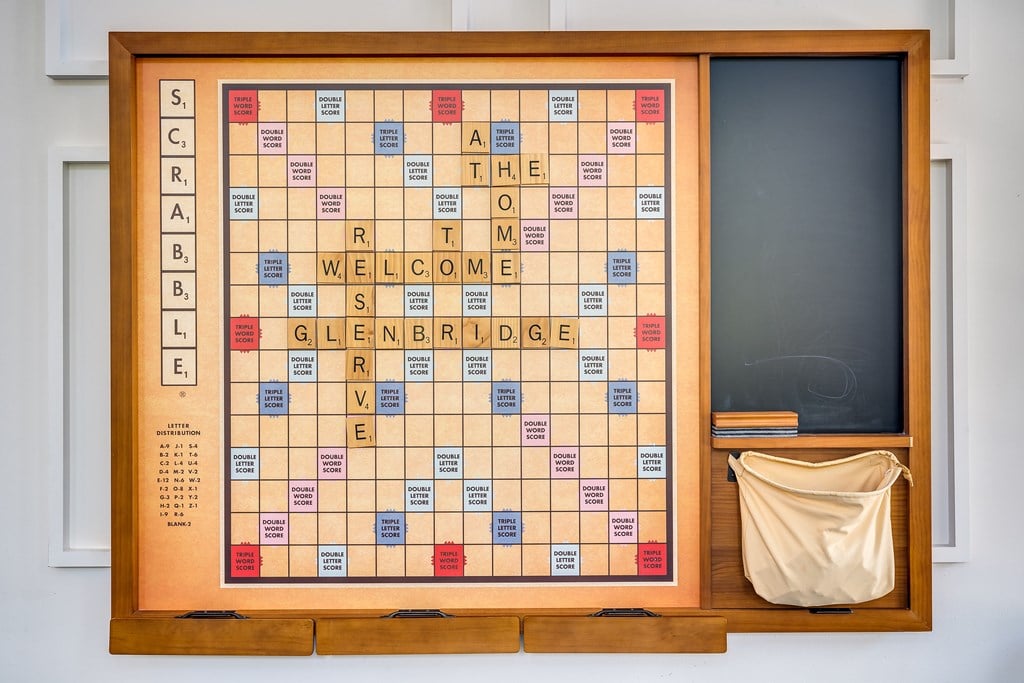 A Scrabble board with the word