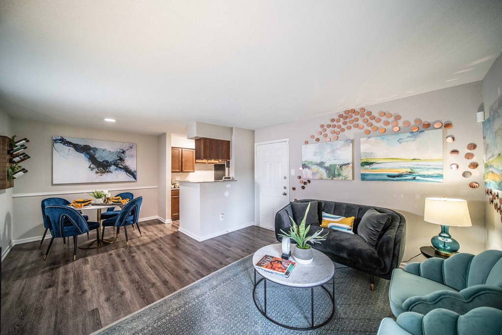 spacious living room in luxury austin apartment