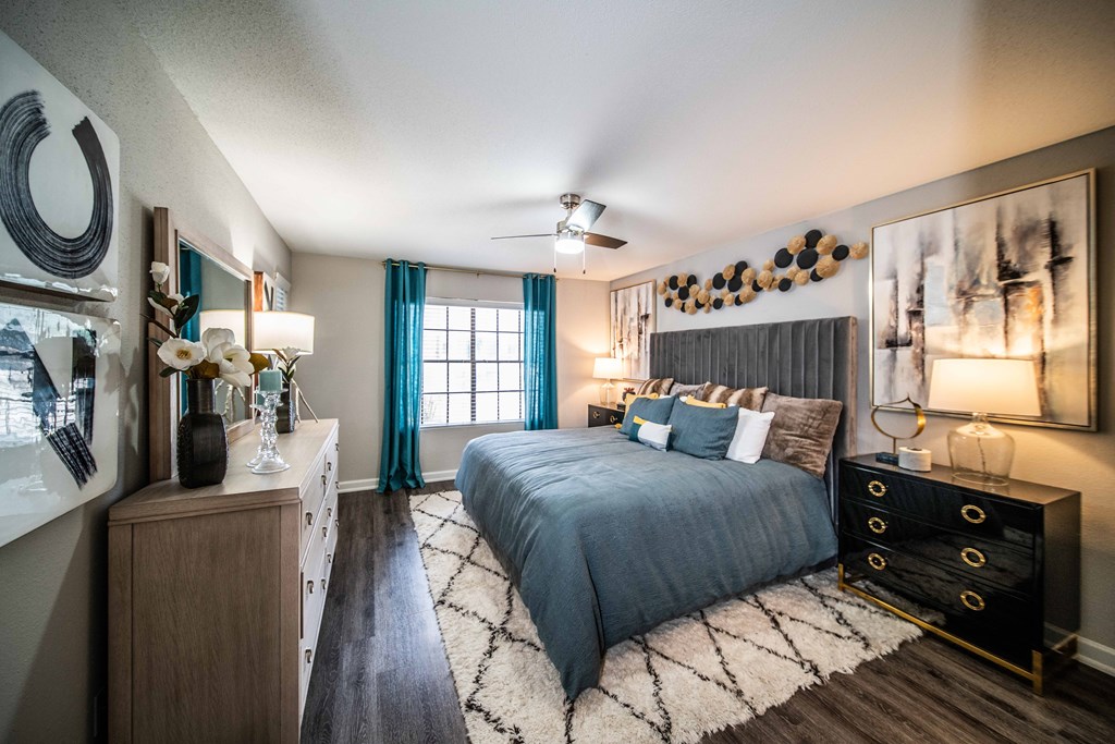 spacious bedroom in luxury austin apartment