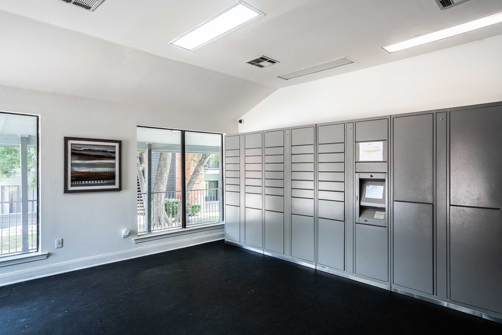 package locker system in luxury austin apartment