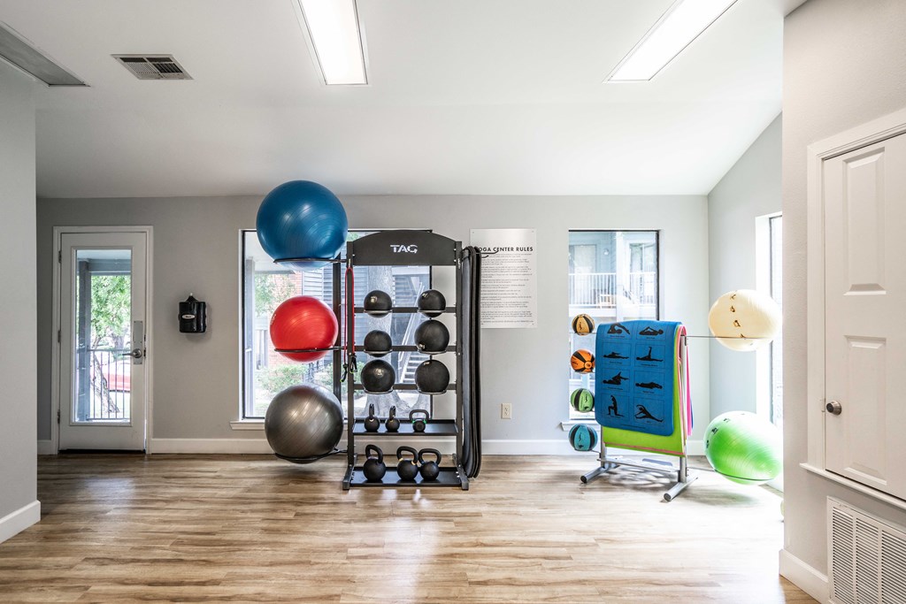 yoga and gym in luxury austin apartment
