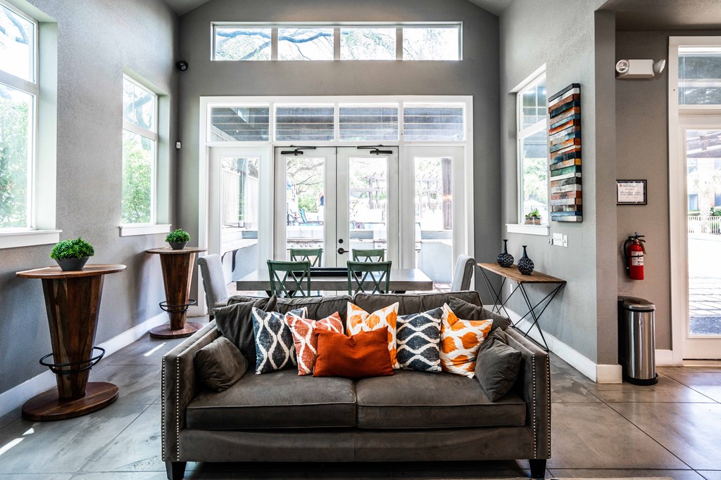 resident lounge area in luxury austin apartment