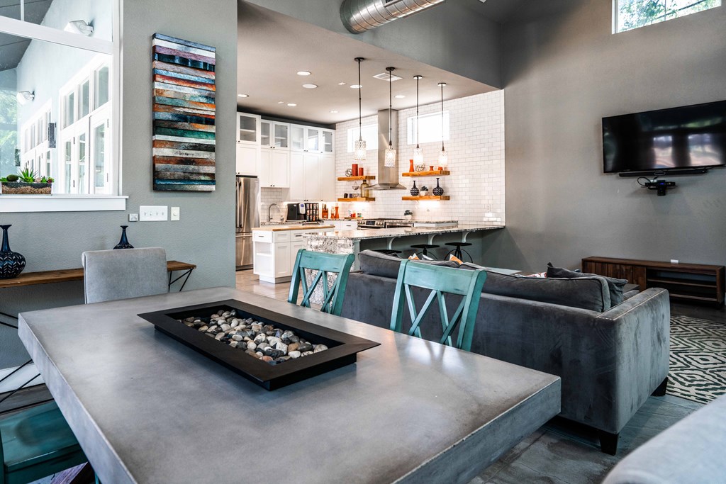 resident lounge area in luxury austin apartment