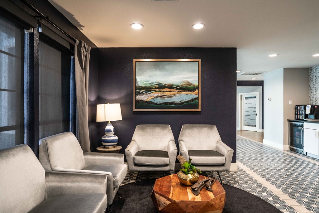resident lounge area in luxury austin apartment