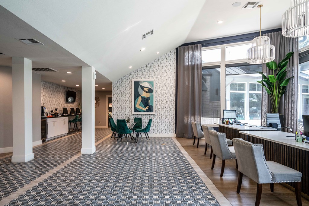 business center in luxury austin apartment