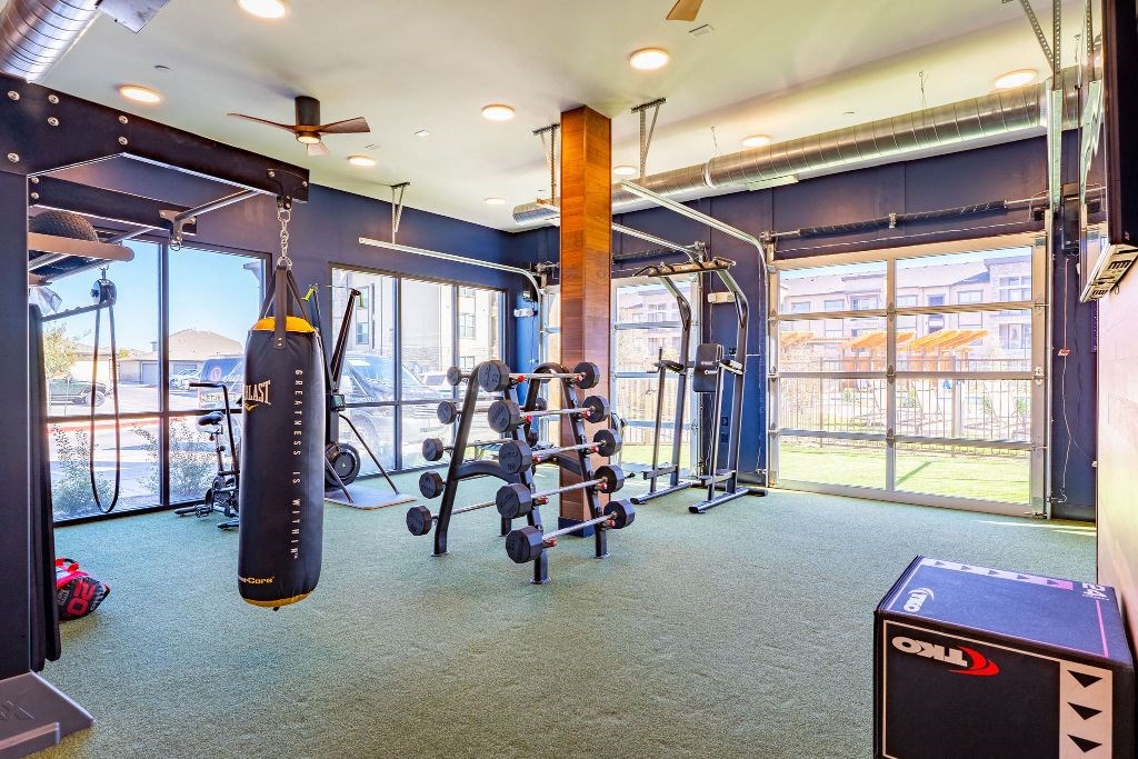 gym in modern midland texas apartment