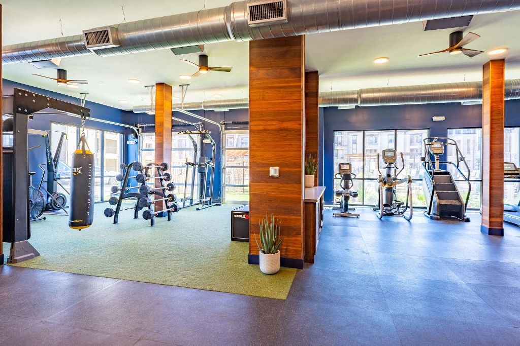 fitness center in modern midland texas apartment