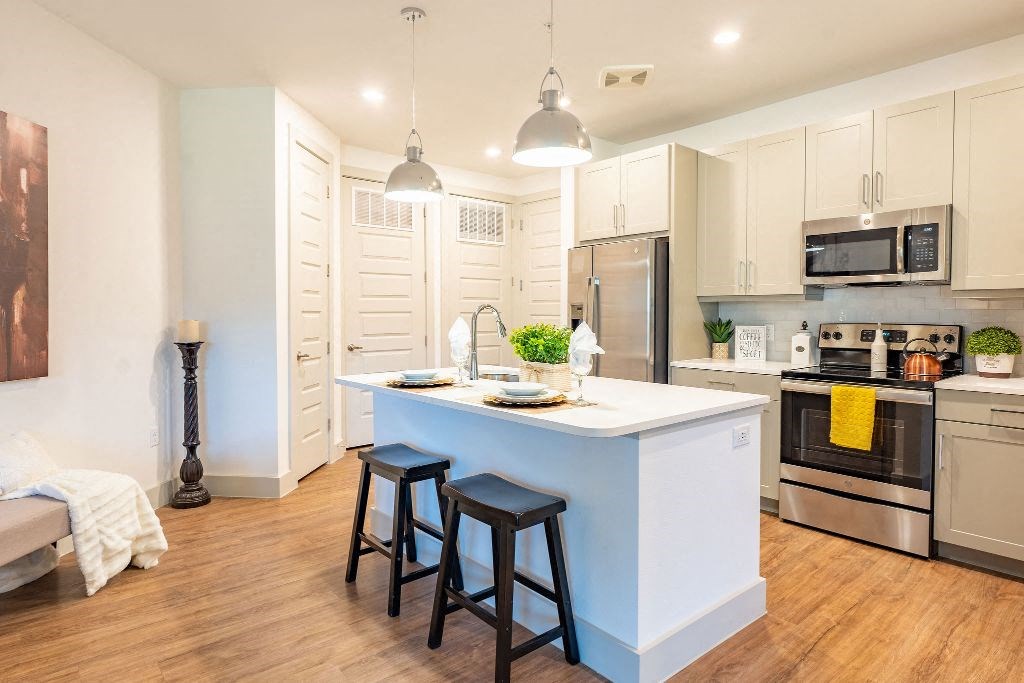 open floor concept in modern midland texas apartment