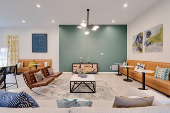 Clubhouse with blue accent wall. - Photo Gallery 25