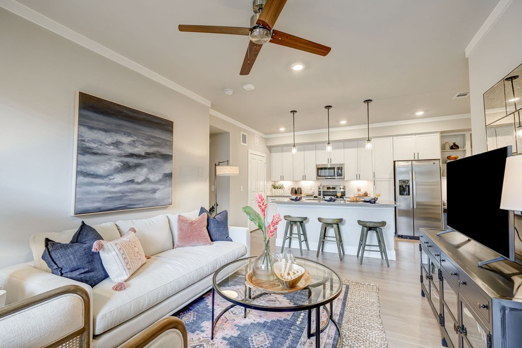 living room model with sofa, side chair and coffee table