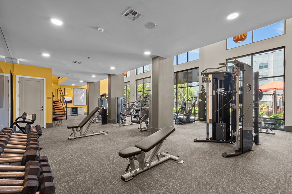 fitness center with free weights