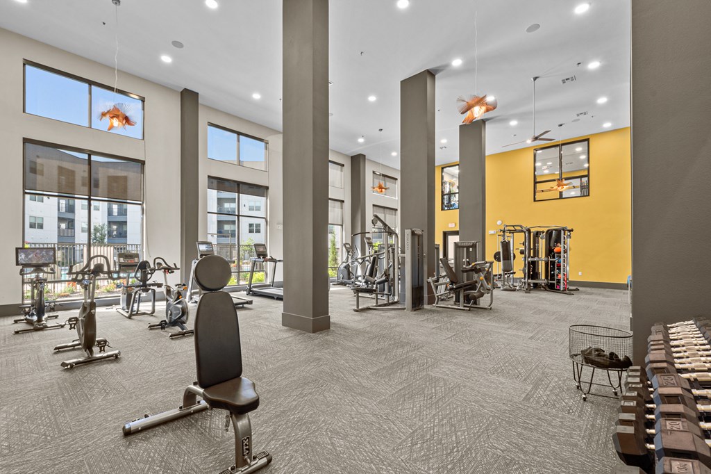 fitness center with machines