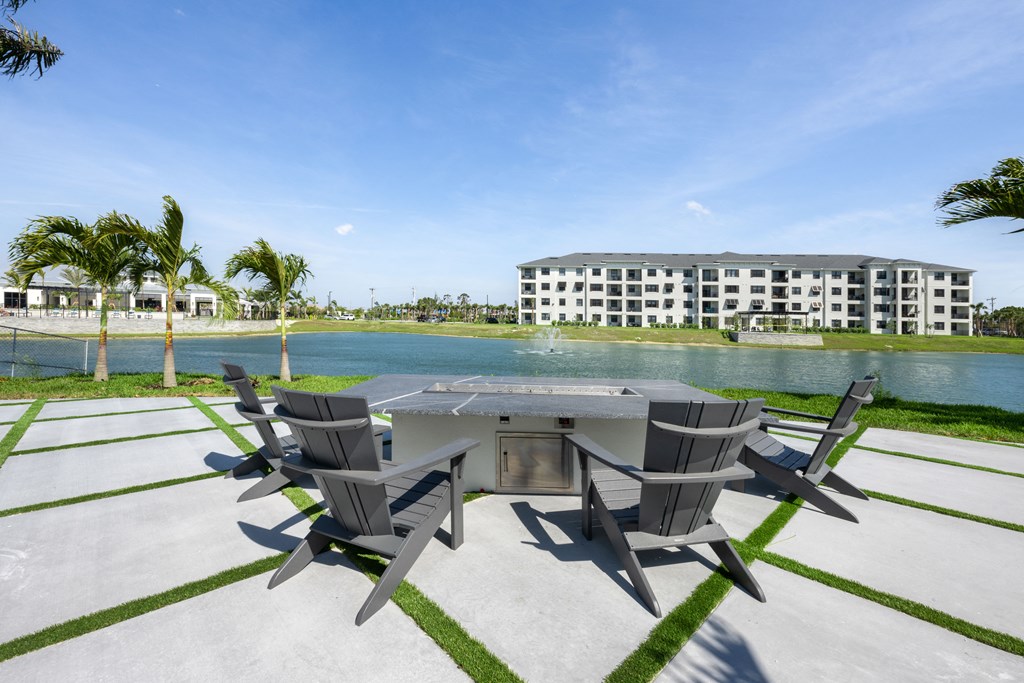 Lakeside seating area