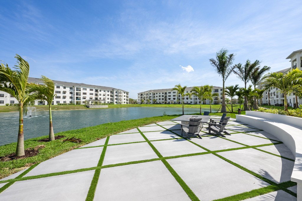 Lakeside seating area
