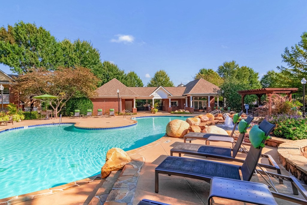 take a dip in the resort style pool at villas at houston levee west apartments