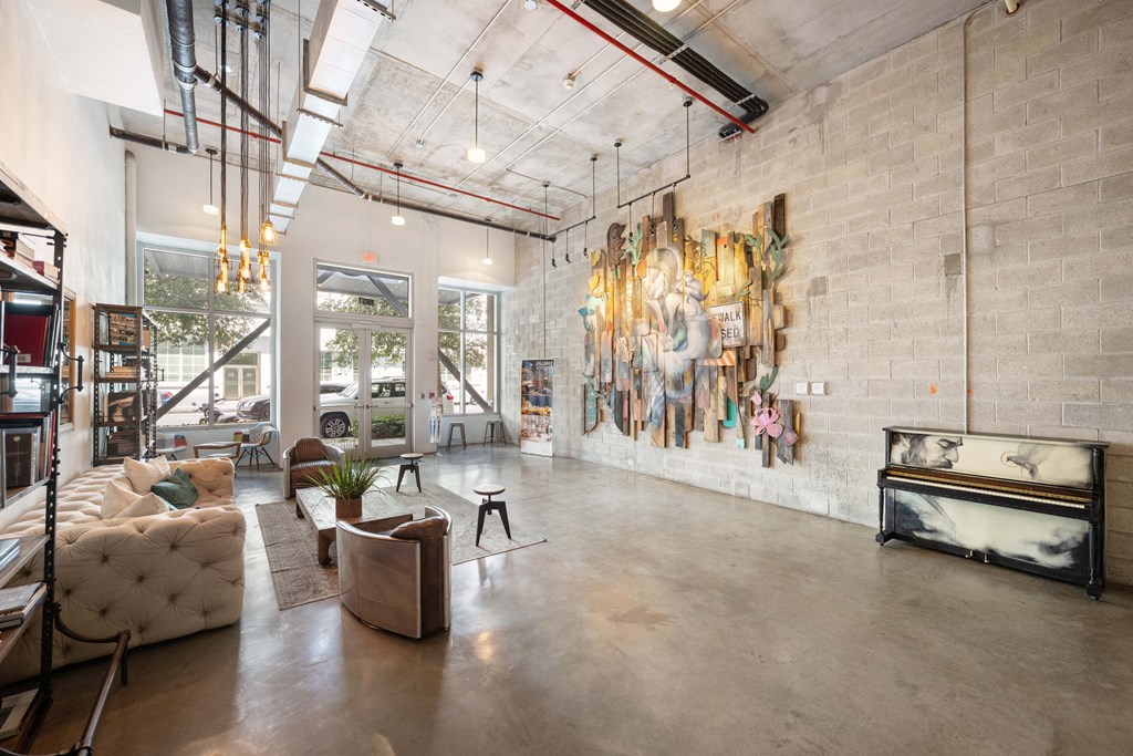 a view of the lobby at the m on hennepin apartments in minneapolis,