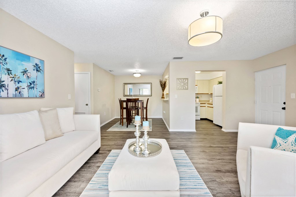 a living room with a couch and a coffee table