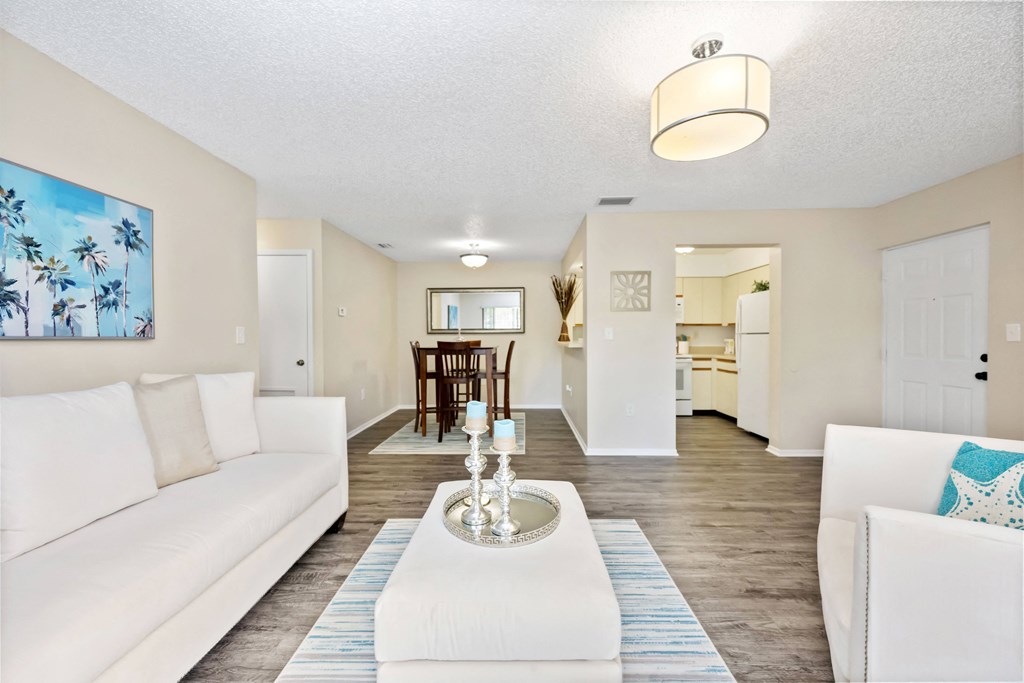 a living room with a couch and a coffee table