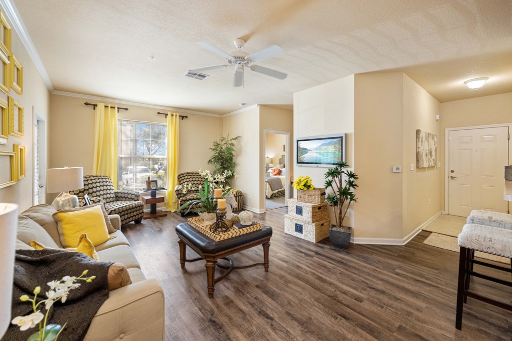 Living room with furniture and television