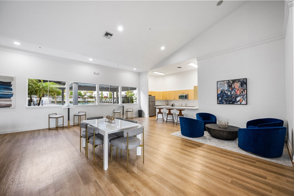 A clubhouse seating area