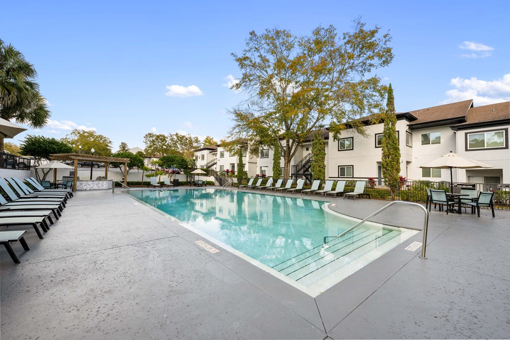 the swimming pool at our apartments