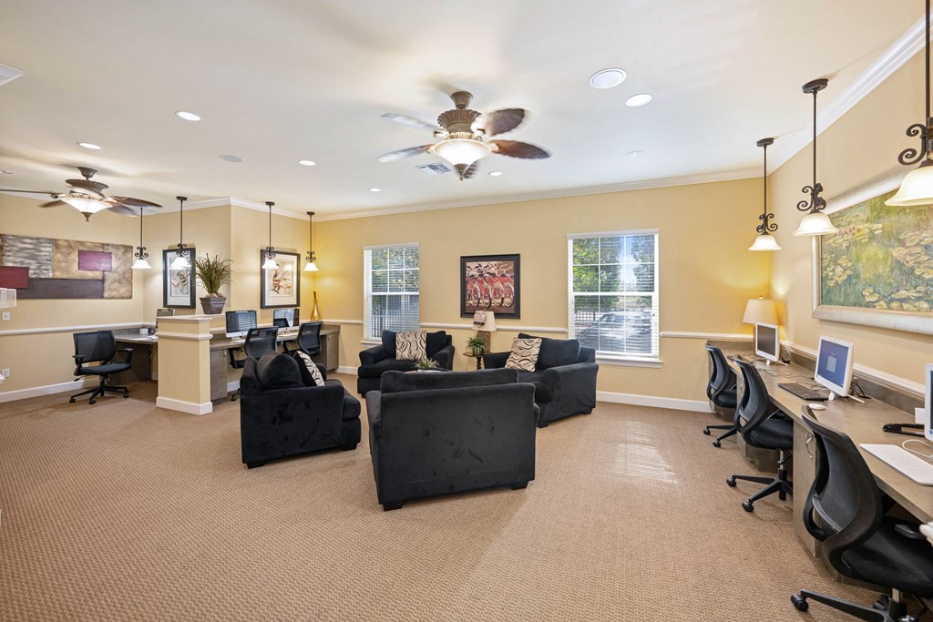 An indoor area for seating with several chairs