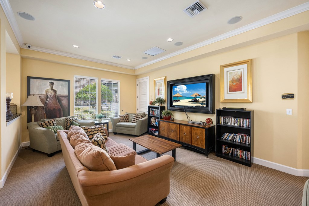 An entertainment center and television setup