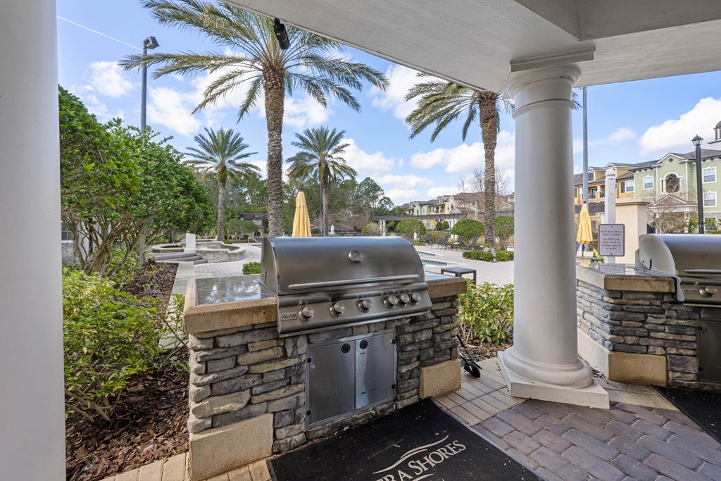 A stainless steel grill