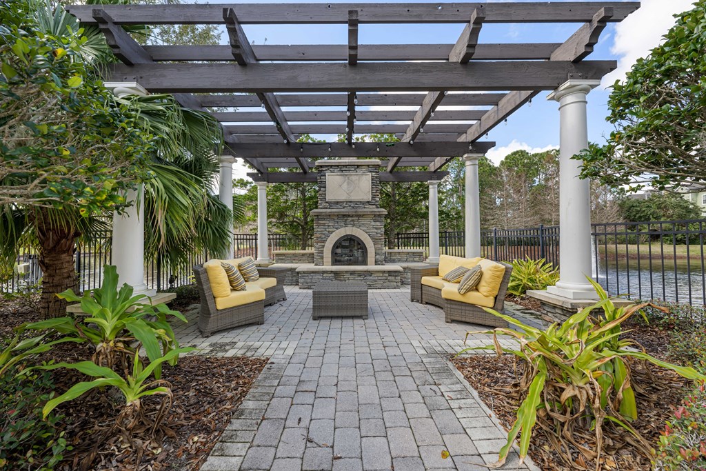 An outdoor seating area