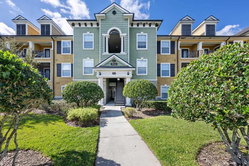 The entrance to the property building