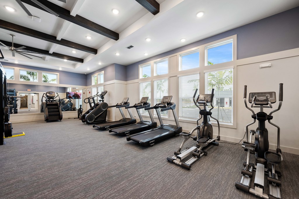 the gym at the preserve at polk apartments