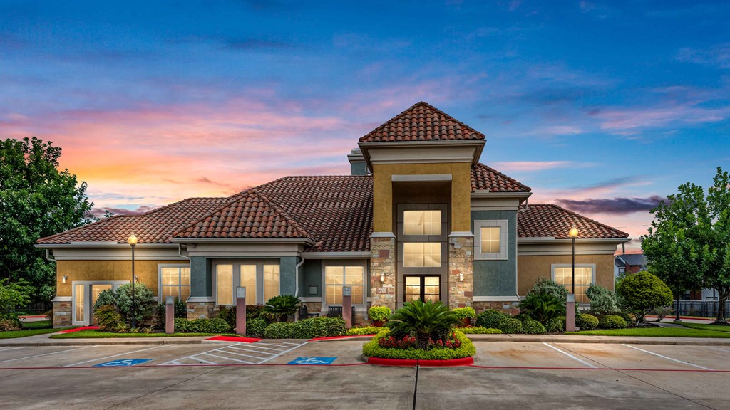 parking lot view of the main entrance