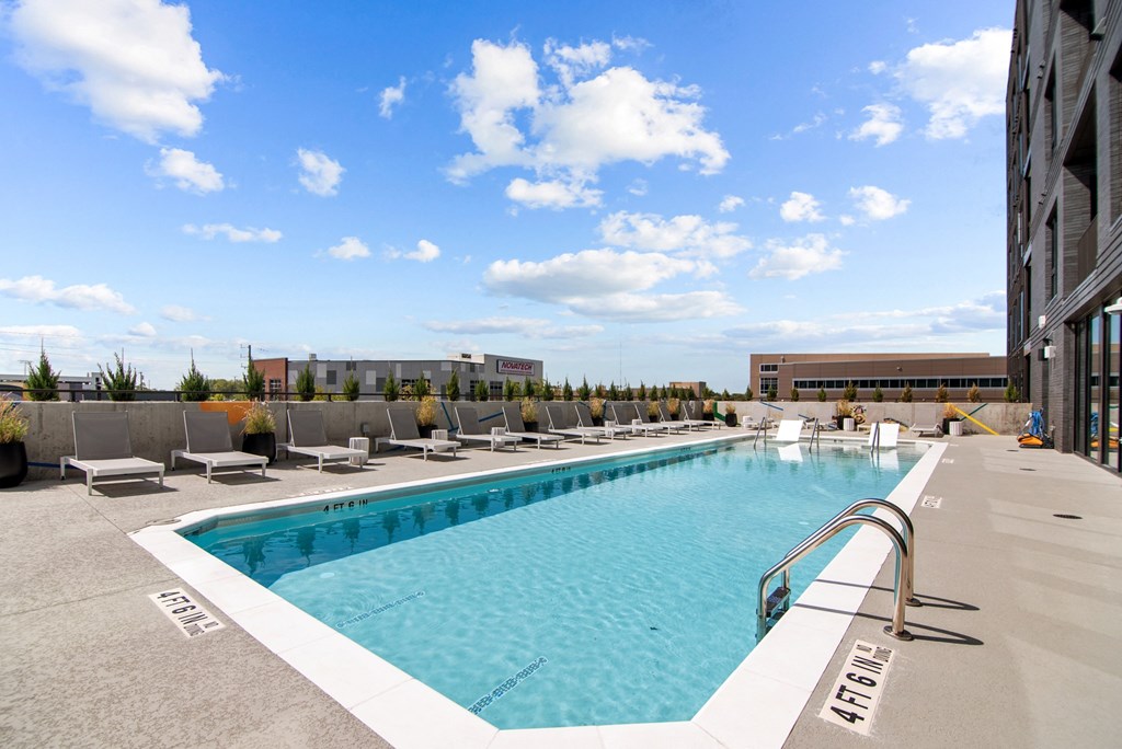 a swimming pool in the middle of a building