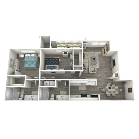 bedroom floor plan an in 3d