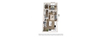a floor plan of a 1 bedroom apartment