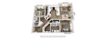 a 2 bedroom floor plan at the crossings at white marsh apartments in white marsh, md
