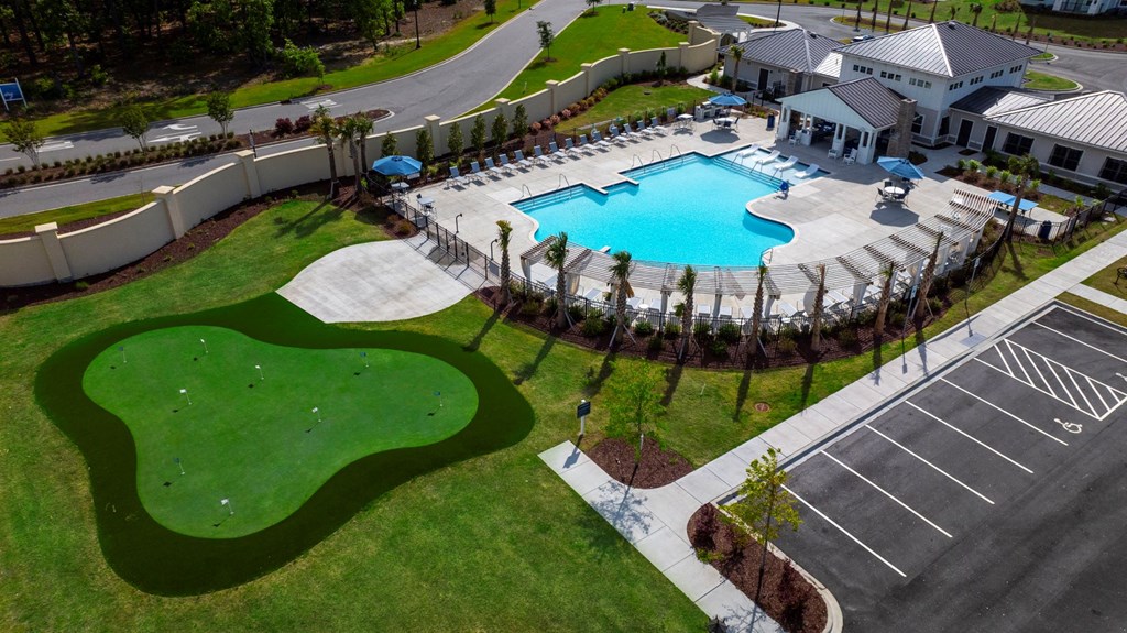 an aerial view of the pool at the resort at longboat key club