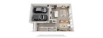 a 2 bedroom floor plan with 2 bathroom and a living room