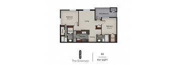 the floor plan of studio apartment 504 at the apartments